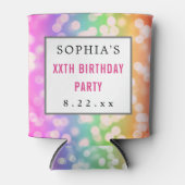 Birthday Party Favor Modern Typography Bokeh Blikjeskoeler (Voorkant)
