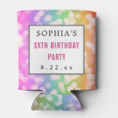 Birthday Party Favor Modern Typography Bokeh Blikjeskoeler (Achterkant)