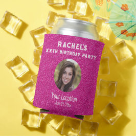 Birthday Party Favor Pink Glitter Foto Blikjeskoeler