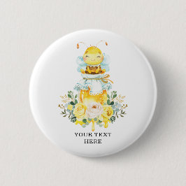 Birthday Party Favors Cute Honey Bee Birthday Ronde Button 5,7 Cm
