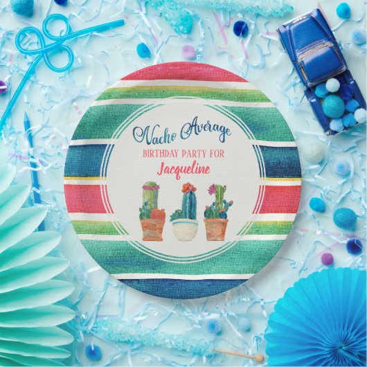 Birthday Party Fiesta Nacho Gemiddelde Cactus Pots Papieren Bordje (Feest)