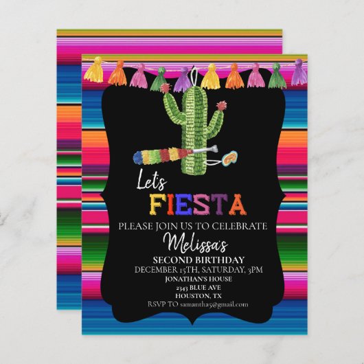 Birthday Party Fiesta Piñata Mexico (Voorkant / Achterkant)