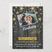 Birthday Party Flat Invitation Kaart, formaat: 5 x