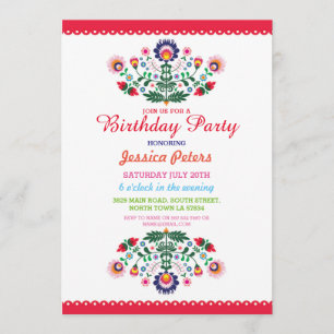 Birthday Party Floral Fiesta Mexican Viva Elke lee Kaart