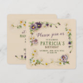 Birthday party Floral garland CC1057 Kaart (Voorkant / Achterkant)