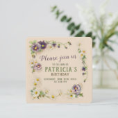 Birthday party Floral garland CC1057 Kaart (Staand voorkant)