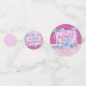 Birthday Party Floral Pink Polka Dots Confetti (Voorkanten)