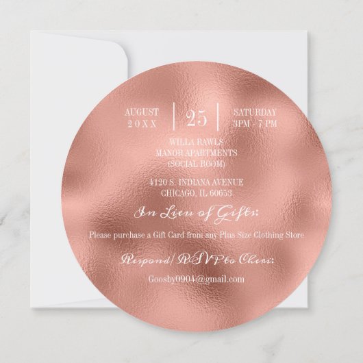 Birthday Party Florals Woodland Green Rose Gold Kaart (Achterkant)