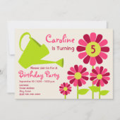 Birthday Party - Flower Garden & Watering Can Kaart (Voorkant)