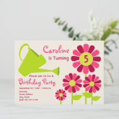 Birthday Party - Flower Garden & Watering Can Kaart (Staand voorkant)