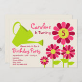 Birthday Party - Flower Garden & Watering Can Kaart (Voorkant / Achterkant)