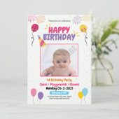 Birthday Party Flyer | Uitnodiging (Staand voorkant)