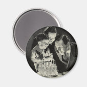 Birthday Party for Dad with Cake Magneet (Voorkant / Achterkant)