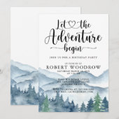 Birthday Party Forest Adventure Mountains Kaart (Voorkant / Achterkant)