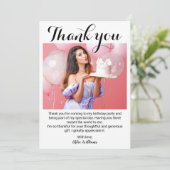 Birthday Party Foto bedankt creditcard (Staand voorkant)