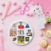 Birthday party foto collage jongens wit papieren bordje (Feest)