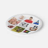 Birthday party foto collage jongens wit papieren bordje (Gekanteld)