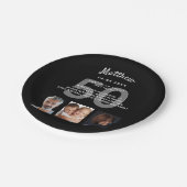 Birthday party foto leuk om zwart-wit te zijn papieren bordje (Gekanteld)