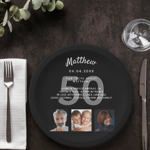 Birthday party foto leuk om zwart-wit te zijn papieren bordje