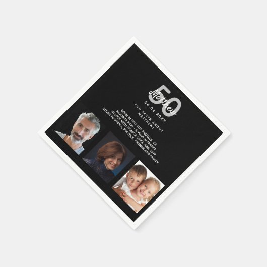 Birthday party foto leuk om zwart-wit te zijn servet (Hoek)