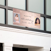 Birthday party foto roos goud glitter vrienden spandoek (Buitenkant Gebouw)