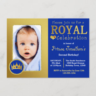 Birthday Party foto van Blue and Gold Royal Prince Kaart