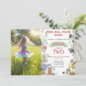 Birthday Party Foto van roestdieren Kaart (Staand voorkant)