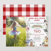 Birthday Party Foto van roestdieren Kaart (Voorkant / Achterkant)