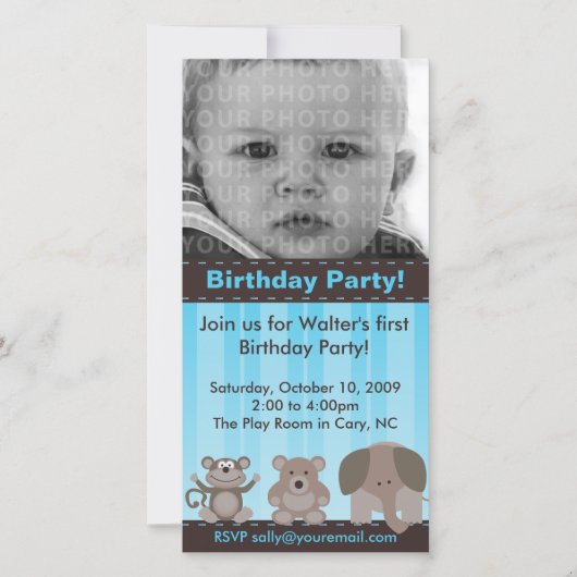 Birthday Party-fotokaart (Voorkant)