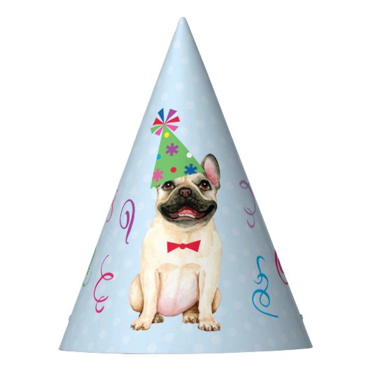 Birthday Party French Bulldog Party Pet Feesthoedjes (Voorkant)