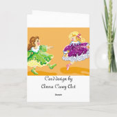 Birthday party, frilly jurk kaart (Achterkant)