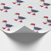 Birthday Party Fun Cute Seagull Bird Cadeaupapier (Hoek)