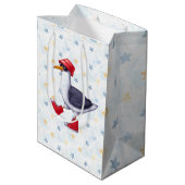 Birthday Party Fun Cute Seagull Bird Wrapping Pap Medium Cadeauzakje (Achterkant Gekanteld)