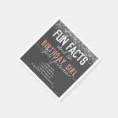 Birthday Party Fun Feit roze glitter Girly Napkin Servet (Hoek)