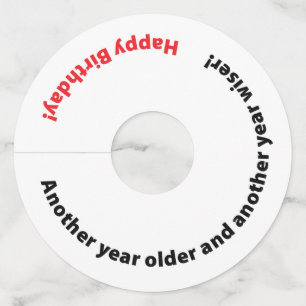 Birthday Party Funny - een jaar ouder dan mijlpaal Wijnglaslabel