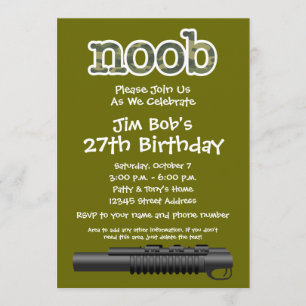 Birthday Party - Funny Noob Gamer Kaart