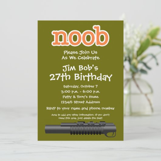 Birthday Party - Funny Noob Gamer Kaart (Staand voorkant)