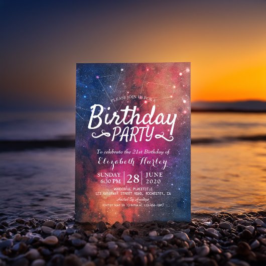 Birthday Party Galaxy Stars Nebula Constellations Kaart