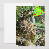 Birthday Party Giraffe nodigt uit Kaart (Voorkant / Achterkant)