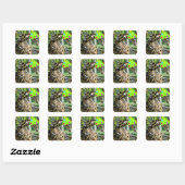 Birthday Party Giraffe Vierkante Sticker (Vel)