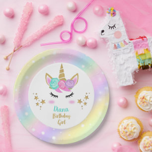 Birthday Party Girl Bord met Unicorn en naam
