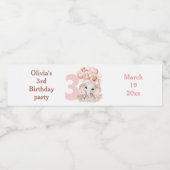 Birthday Party Girl - Gepersonaliseerd Waterfles Etiket (Enkel label)