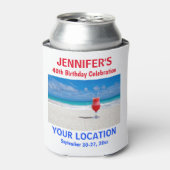 Birthday Party Girls Tropical Beach Trip Blikjeskoeler (Blikje Voorkant)