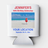 Birthday Party Girls Tropical Beach Trip Blikjeskoeler (Achterkant)