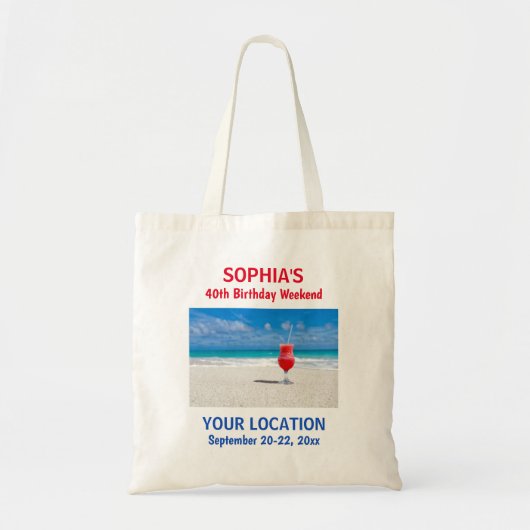 Birthday Party Girls Tropical Beach Trip Tote Bag (Voorkant)