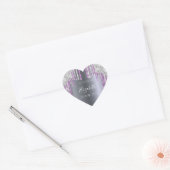 Birthday party glitter Silver paars Dank je wel Hart Sticker (Envelop)