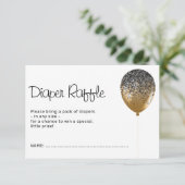 Birthday Party Glitz Glam Balloon Diaper Raffle Kaart (Staand voorkant)