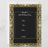 Birthday Party Gold Black Disco Alle leeftijden Kaart (Achterkant)