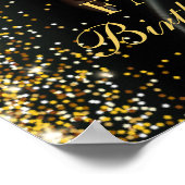 Birthday party gold confetti photo welcome poster (Hoek)