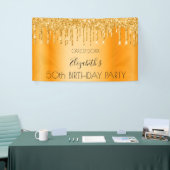 Birthday party gold glitter sparkle name Welcome Spandoek (Beurs)